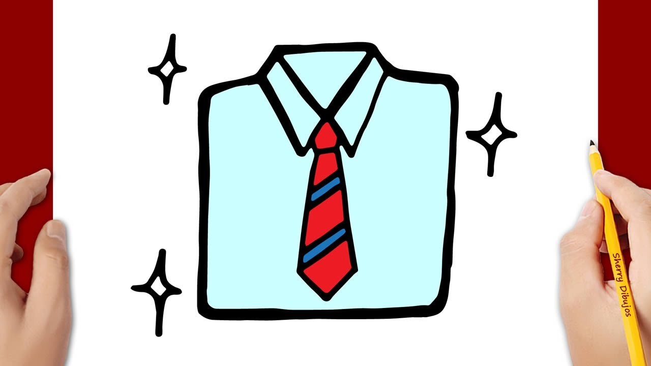 Cómo dibujar una camisa con corbata | Dibujos fáciles y lindos