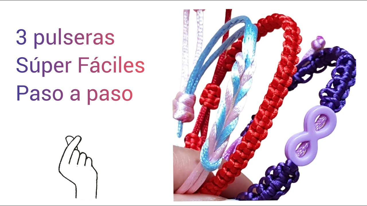 CÓMO HACER PULSERA DE HILO ⭐#MACRAMÉ NUDOS BÁSICOS, fáciles de elaborar