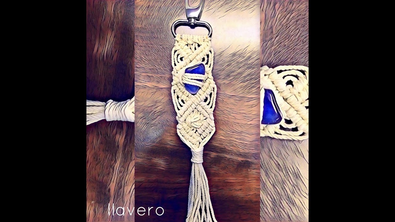 Llavero Macramé con Piedra decorativa