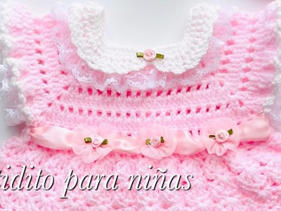 Vestido para bebé a crochet paso a paso en varias medidas CONJUNTO PARA NIÑAS FÁCIL DE TEJER