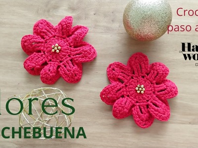 Cómo hacer flores Nochebuena a crochet tutorial fácil