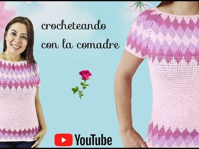 Tutorial Blusa o Suéter De Rombos a Crohet Parte #2 (Crocheteando con la Comadre)