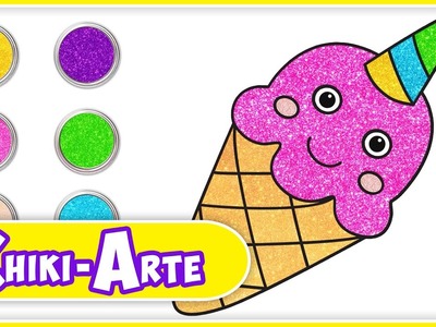 Aprende a dibujar un helado de unicornio con purpurina - Dibujos para niños