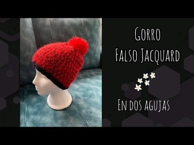 Gorro falso Jacquard en dos agujas