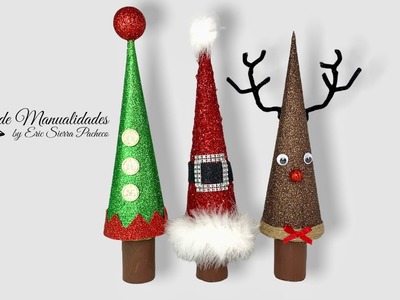 DECORACIONES NAVIDEÑAS. Tres arbolitos navideños temáticos. Navidad 2021. Diy. Artesanato.