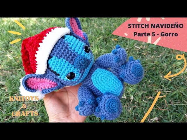 Stitch amigurumi a crochet - Parte 5 Cómo tejer gorro navideño