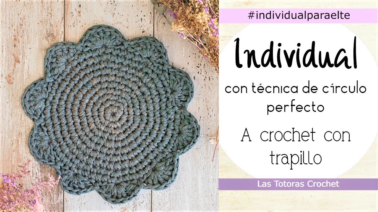 Tutorial Individual-Círculo Perfecto en Medio Punto | Crochet con trapillo | Las Totoras Crochet