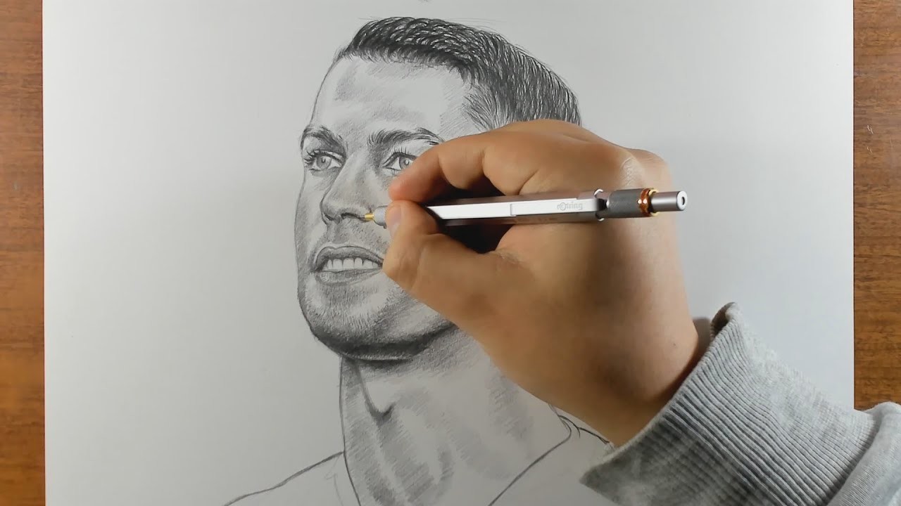 Cómo Dibujar a Cristiano Ronaldo a Lápiz Paso a Paso