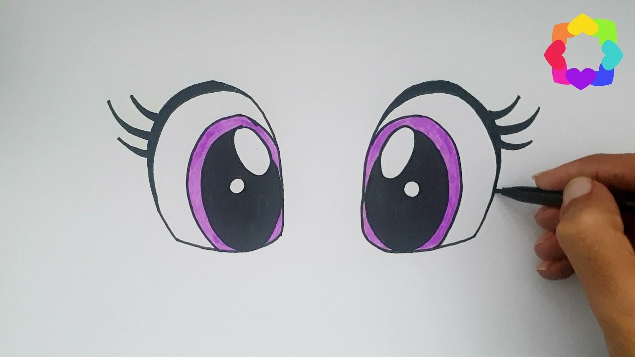 Como dibujar ojos Kawaii - Dibujos de Ojos - Dibujar Ojos facil Paso a Paso