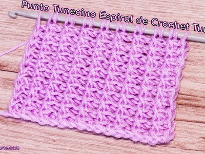 Cómo Tejer el Punto Tunecino Espiral de Crochet Tunecino Paso a Paso
