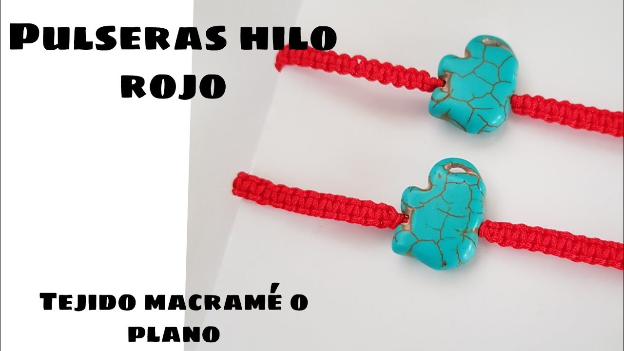 Pulseras de hilo rojo: tejido macramé