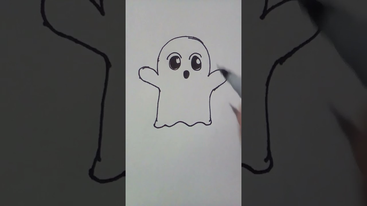 Como DIBUJAR un FANTASMA paso a paso PARA NIÑOS #shorts