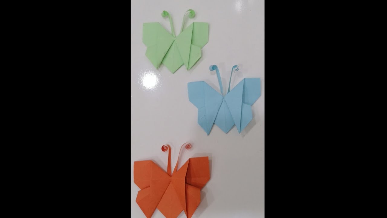 Cómo hacer mariposa de papel y rápido origami #shorts