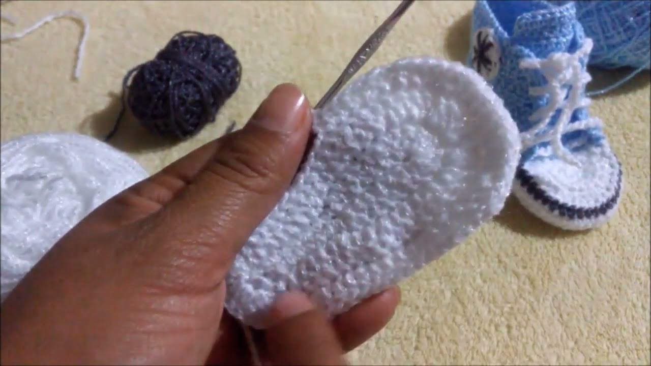 Cómo tejer TENIS CONVERSE a Crochet para bebe de 3  a 6 MESES   ZAPATILLAS A crochet