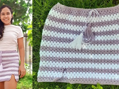 Falda tejida a crochet fácil y rápido ideal para principiantes