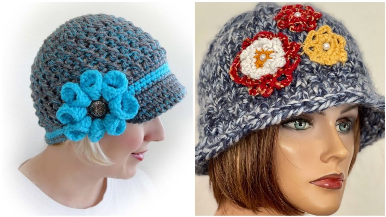 Las mujeres más vistosas y exigentes con patrones de sombreros de flores de ganchillo