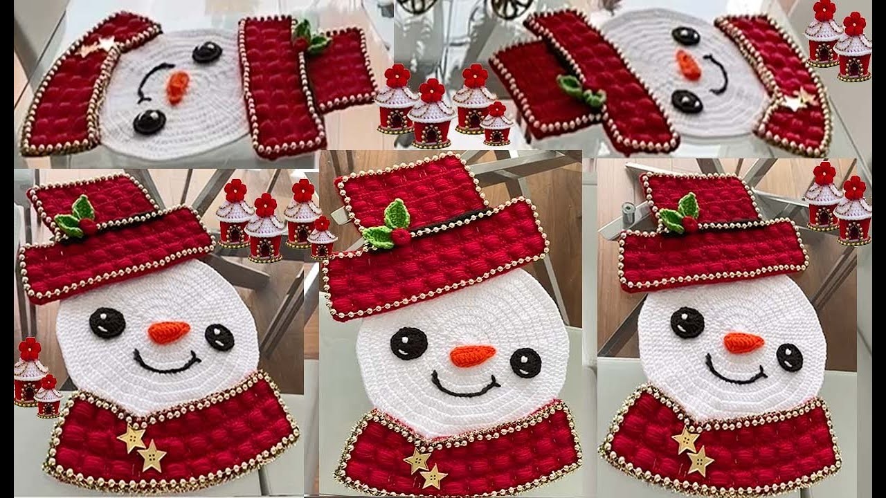 Como hacer Muñecos de Nieve para Navidad centros de mesa a Crochet