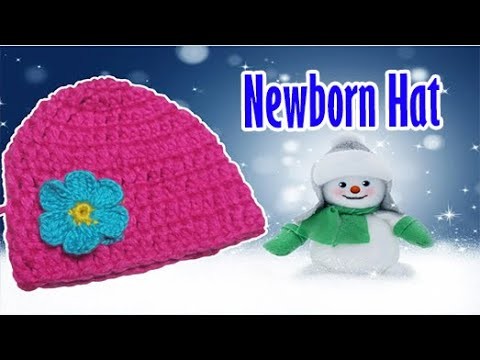 Crochet Newborn Winter Hat Pattern Knitting. Very Easy Baby Beanie Kolay Tığ İşi Bebek Beresi Şapka