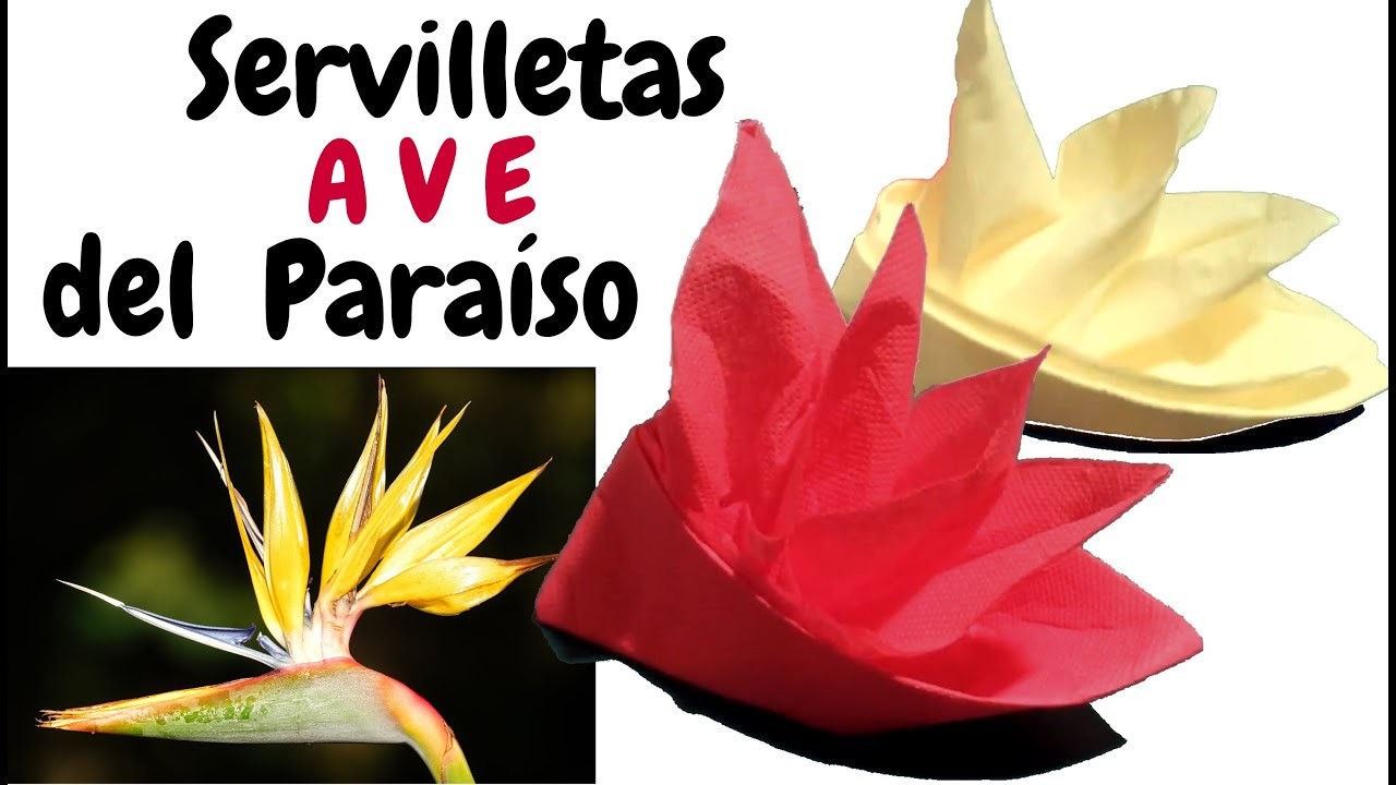 Doblar SERVILLETA AVE del PARAÍSO | Doblado de Servilletas en Forma de FLOR | Tutorial fácil