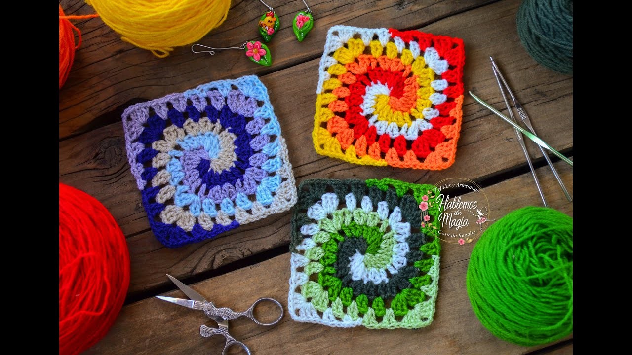 ( Granny en espiral ) Técnicas, Crochet y muchos Tips