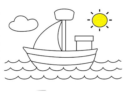 Dibujo para colorear de un barco | Dibujo para niños | Dibujo Fácil