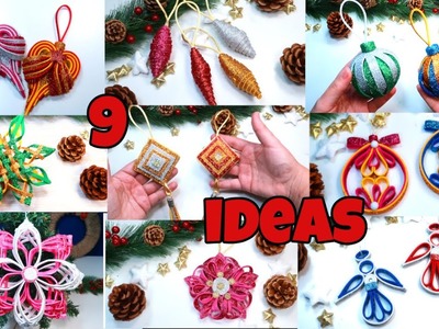 DIY 9 ideas de adornos de Navidad en un solo video, fáciles, en foami, adornos navideños, Channelli