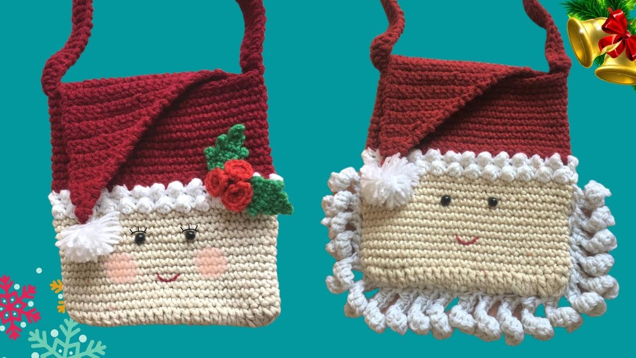 Señor y Señora Claus-Bolsas Tejidas en Crochet para esta Navidad ???? ???? ????