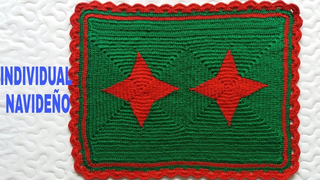 Tejiendo Individual Navideño a Crochet(Tutorial)Parte 2 Recomendado Para Principiantes????⭐