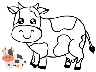Cómo Dibujar Una Vaca | Dibuja y Colorea Una Linda Vaca | Dibujos Para Niños| draw easy