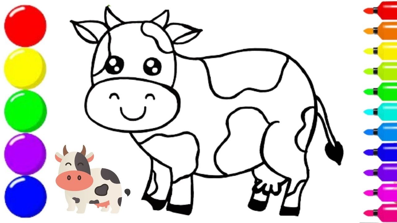Cómo Dibujar Una Vaca | Dibuja y Colorea Una Linda Vaca | Dibujos Para Niños| draw easy