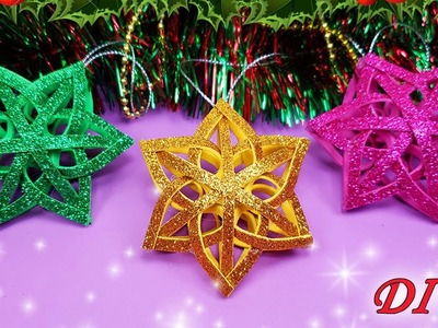 ???? ESTRELLA PARA EL ARBOL DE NAVIDAD ???? Decoraciones para Navidad ???? Glitter Foam Ornaments ????
