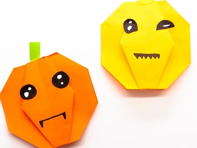 Marcador fácil de Emoji de calabaza - Manualidades de papel de Halloween