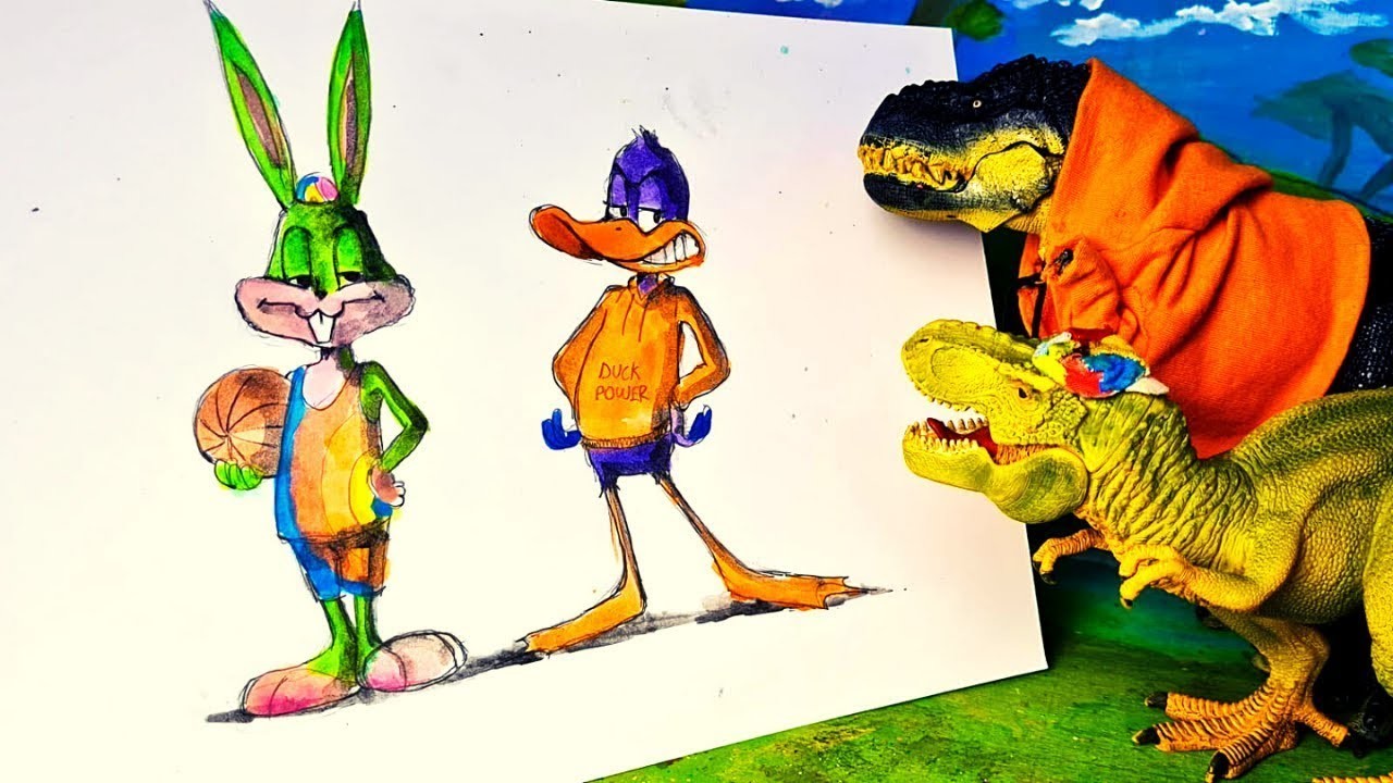 Space Jam 2 ????⛹️ Cómo dibujar a Arex y Vastatore en versión Bugs Bunny y Pato Lucas [Tutorial]