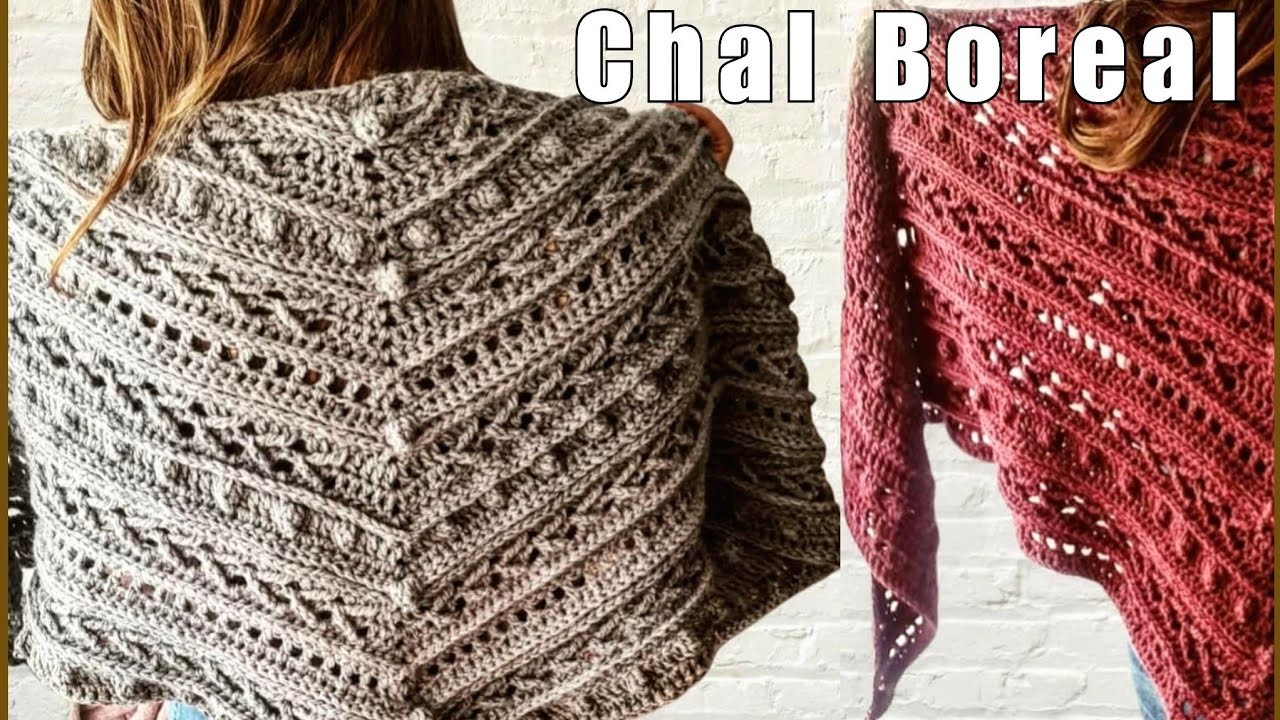 Cómo hacer un precioso Chal de textura a  crochet. Chal Boreal  Crochet textured shawl