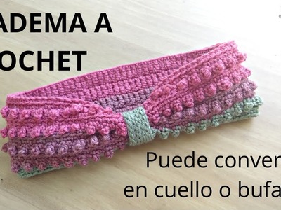 Cómo tejer diadema, cuello o bufanda a crochet