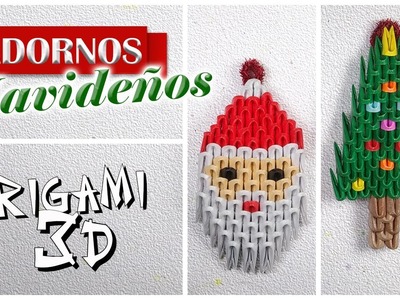 Origami 3D Navidad: 2 Adornos Imperdibles ???????? Santa + Árbol ????