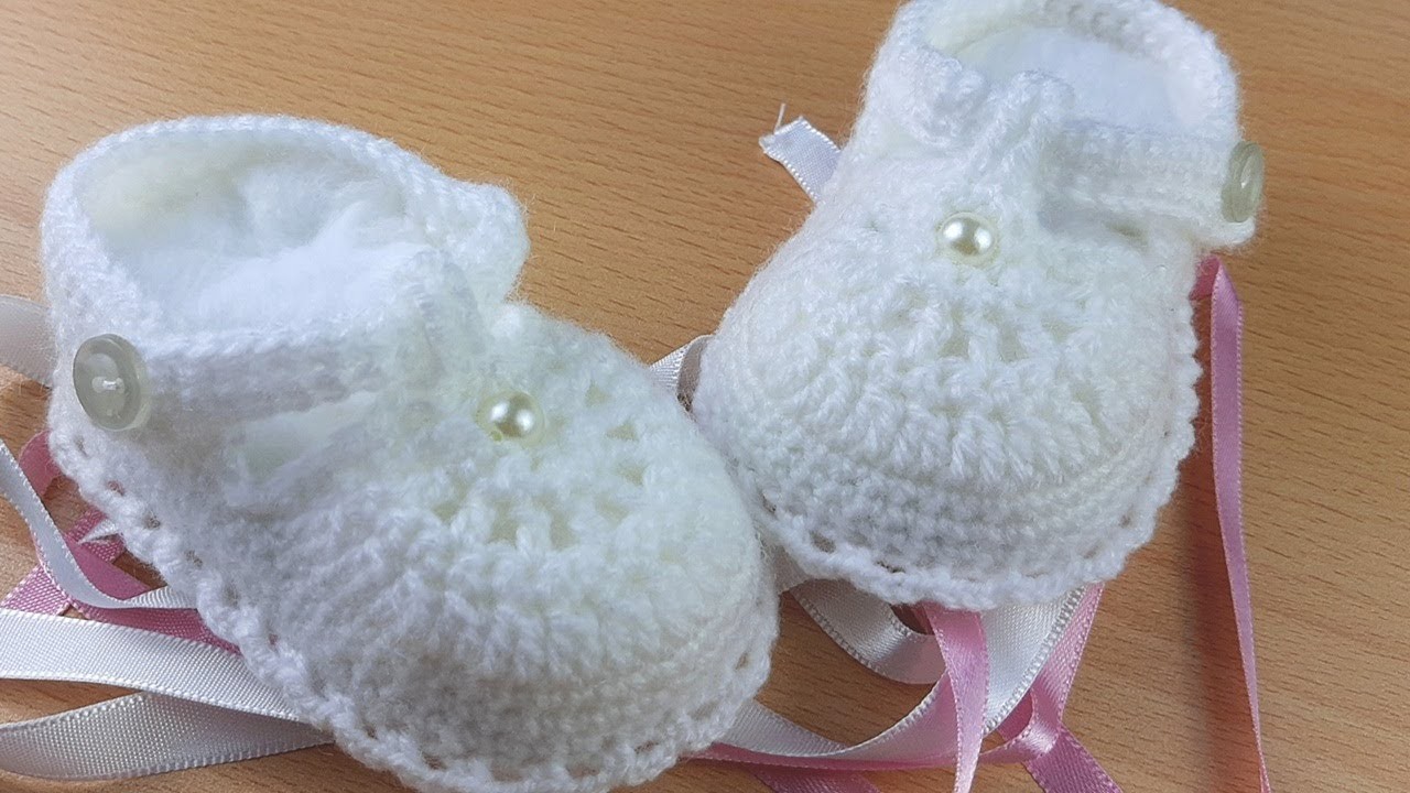 Zapatitos Tejidos a Crochet para bebe, muy fácil