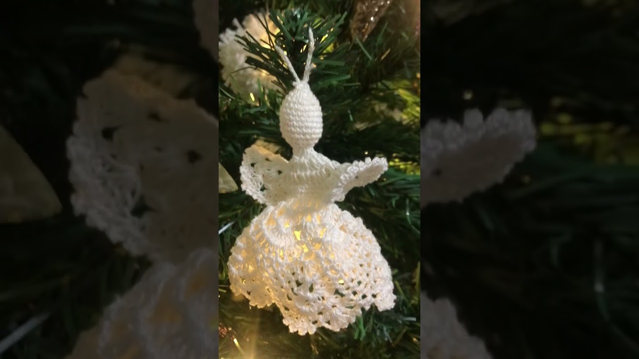 Árbol navideño con adornos en crochet.                             #craft #crochet #navidad