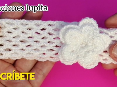 Diadema para bebé de 0 a 3 meses hecha a crochet