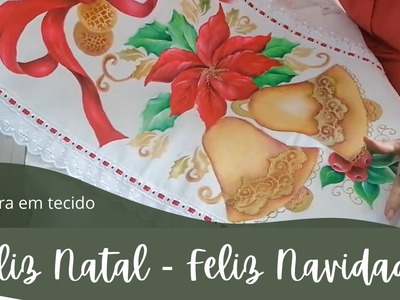 |Pintura em tecido - Natal - DIY| COMO PINTAR MOÑO, Y FLOR NOCHE BUENA DE LISTÓN