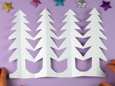 Cómo hacer una guirnalda de papel árboles de navidad [corte de papel]
