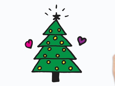 Dibujo de Navidad: Cómo dibujar un árbol de Navidad fácil