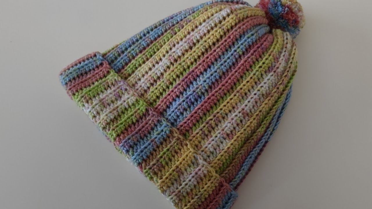 How to crochet winter beanie - Easy crochet baby beanie pattern for beginners - crochet knit beanie