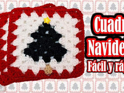 Pino navideño en cuadro a crochet paso a paso ideal para cárdigan y mantas navideñas