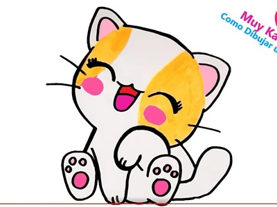 Cómo dibujar un GATO KAWAII #03 || MUY KAWAII DIBUJOS
