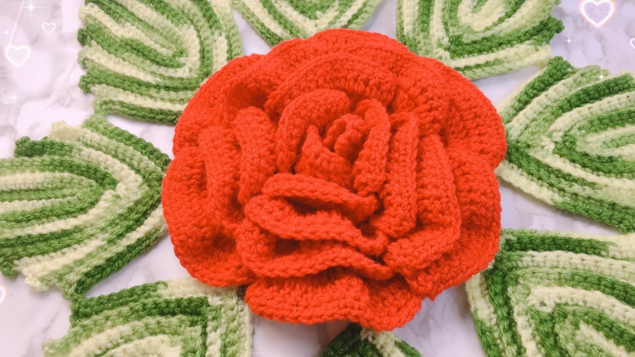 ???? Cómo Hacer Rosas Gigantes 3D a Crochet Para Centros De Mesa Tejido Muy Fácil Paso a Paso ????