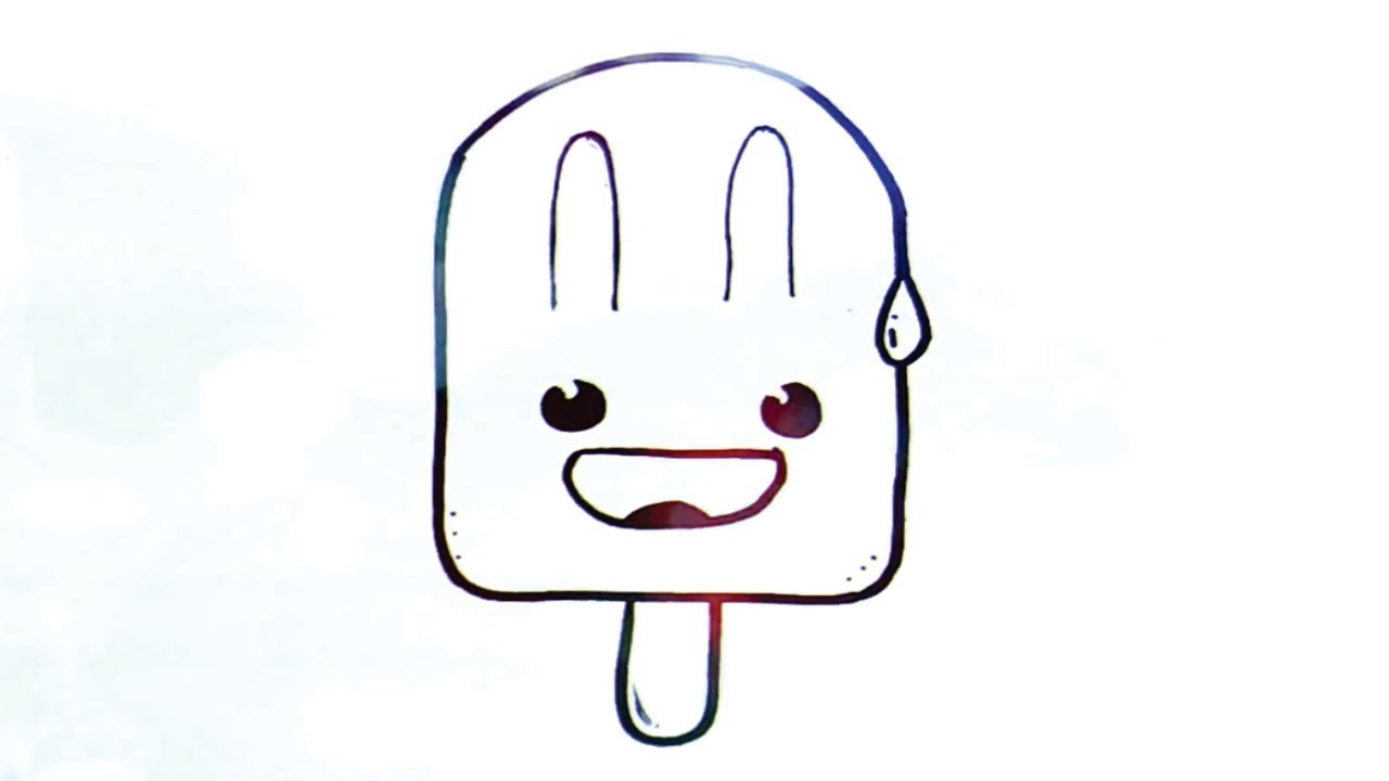 COMO DIBUJAR UNA PALETA DE HIELO paso por paso | Dibujos Para Niños | Como Dibujar Una Paleta Fácil