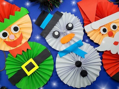 Duende de papel, muñeco de nieve y papanoel de papel????????Crafts for christmas????Manualidades para Navidad