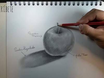 Tipos de sombras. Cómo dibujar una Manzana realista FÁCIL #ART