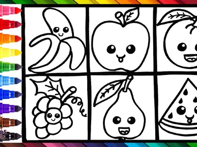 Dibuja y Colorea Frutas ???????????????????????? Dibujos Para Niños